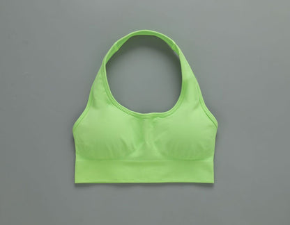 Women Fashion Solid Color Seamless Halter-Neck Bra