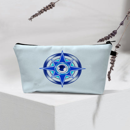 Bolsa de cosméticos portátil con diseño de mal de ojo para mujer