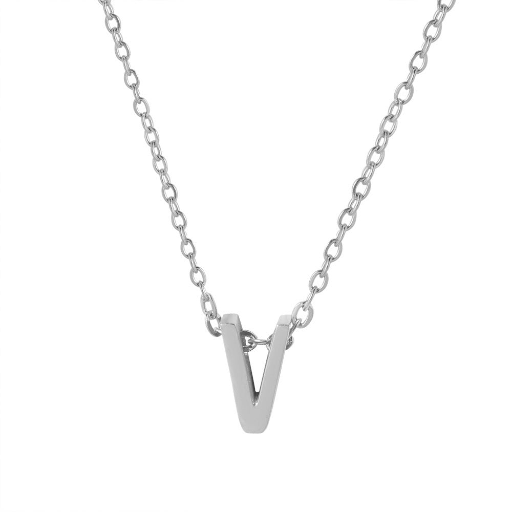 Collar con colgante de alfabeto simple a la moda para mujer