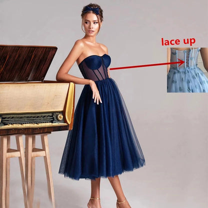 Vestido de fiesta elegante de encaje tubo midi para mujer