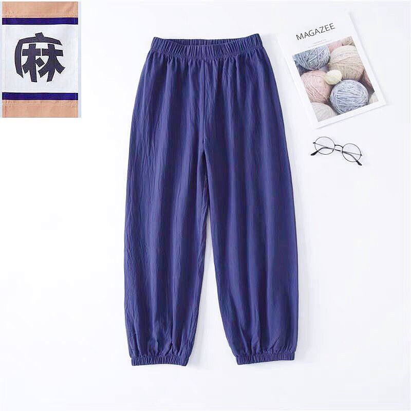 Women Casual Solid Color Linen Jogger Pants