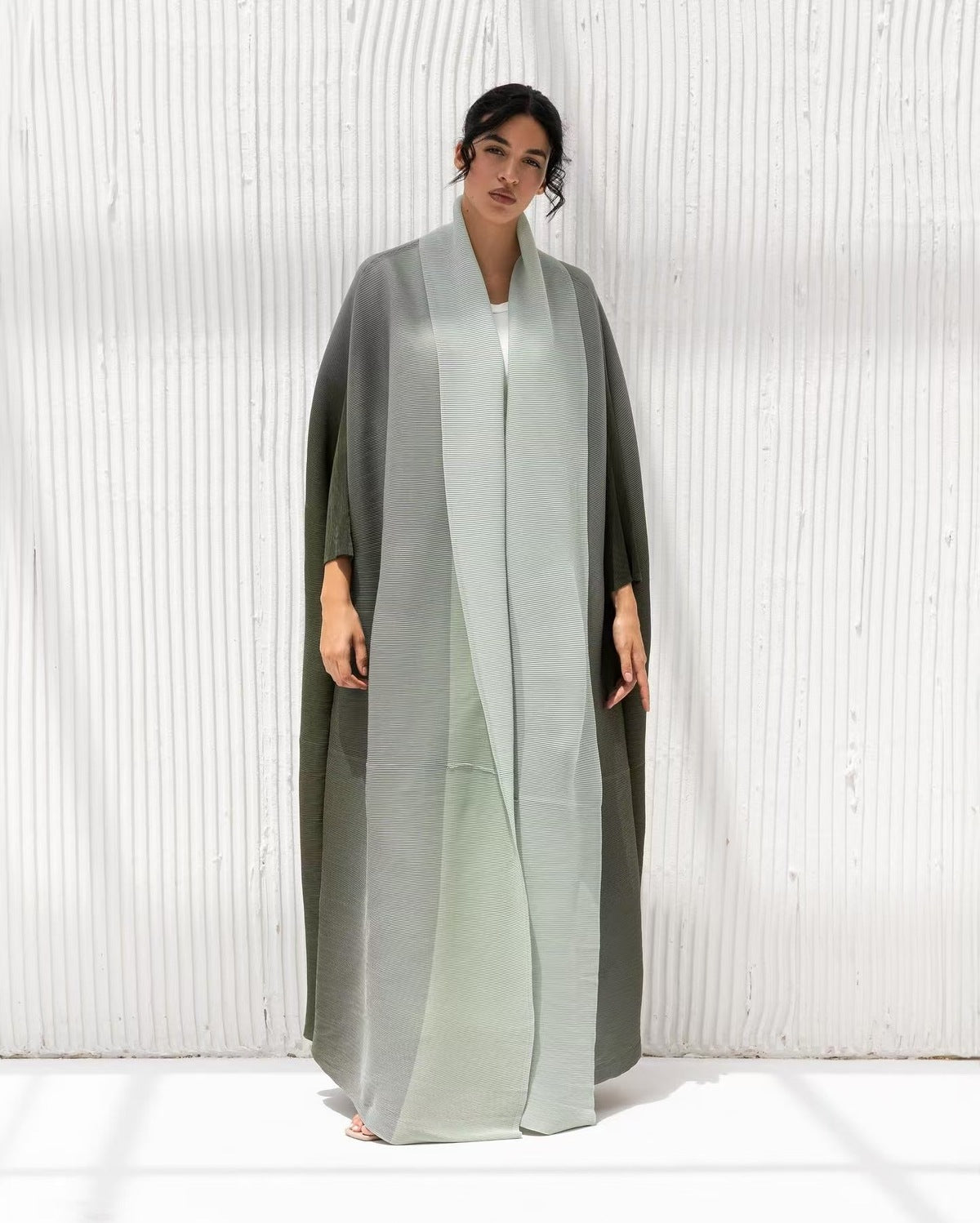 Women Fashion Casual Gradient Long Sleeve Robe Coat