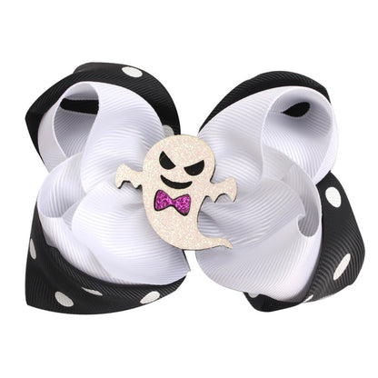 Pince à cheveux citrouille avec nœud pour enfants, accessoires pour cheveux d'Halloween