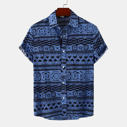 Men Casual Vacation 3D Print Short Sleeve Shirt