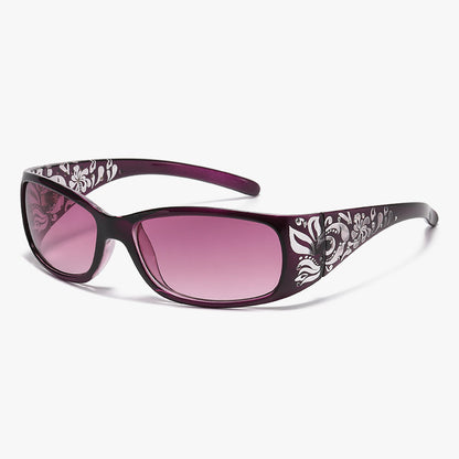 Gafas de sol con montura hueca y degradado para mujer, estilo retro, ovaladas, para PC.