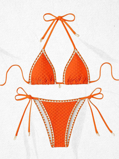 Maillot de bain bikini dos nu imprimé sexy pour femme