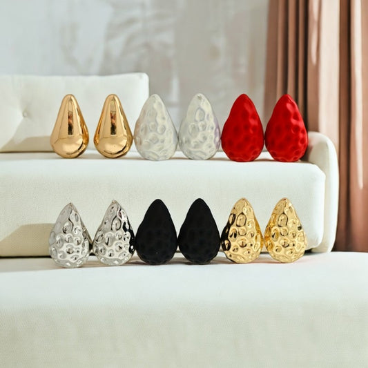 Women Fashion Solid Color Exaggerated Gold Drop Earrings