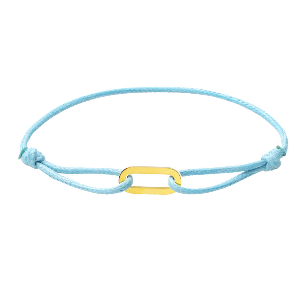 Women Fashion Simple Hand-Woven Single Ring Rope Adjustable Bracelet