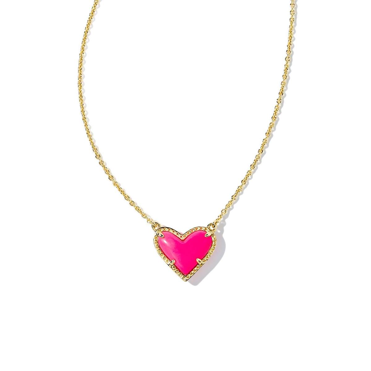 Women Fashion Simple Heart Natural Stone Copper Necklace