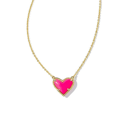 Women Fashion Simple Heart Natural Stone Copper Necklace