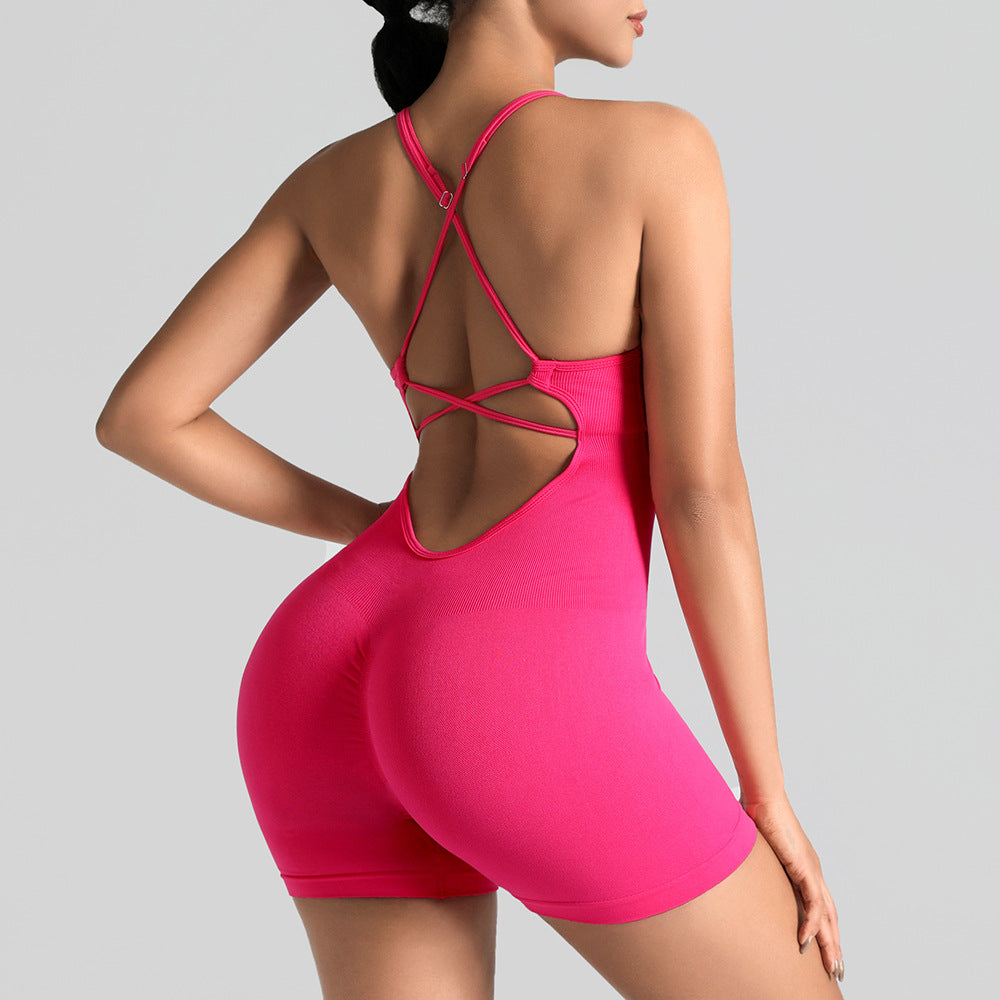 Women Fashion Backless Quick-Drying Yoga Rompers