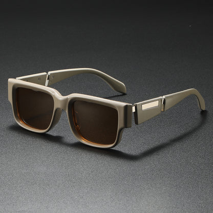 Gafas de sol cuadradas de montura gruesa en azul polvoriento: estilo de personalidad de moda