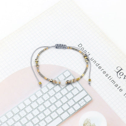 Bohemian Semi-Precious Stone Beads Handwoven Bracelet
