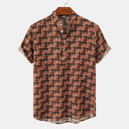 Camisa con estampado de flores diminutas en 3D para hombre, ideal para vacaciones de verano