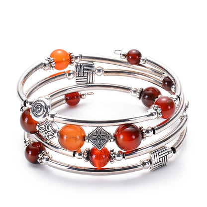 Pulsera de turquesa natural bohemia de moda para mujer