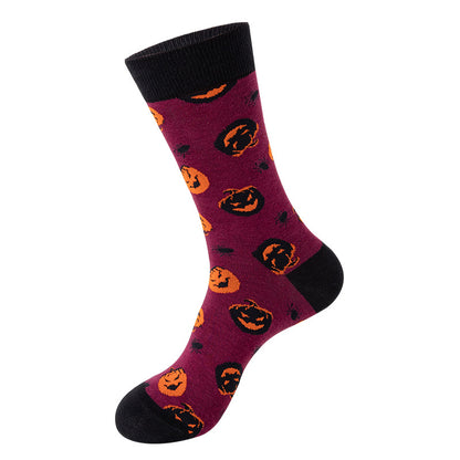 Women Fashion Cotton Halloween Skull Head Socks