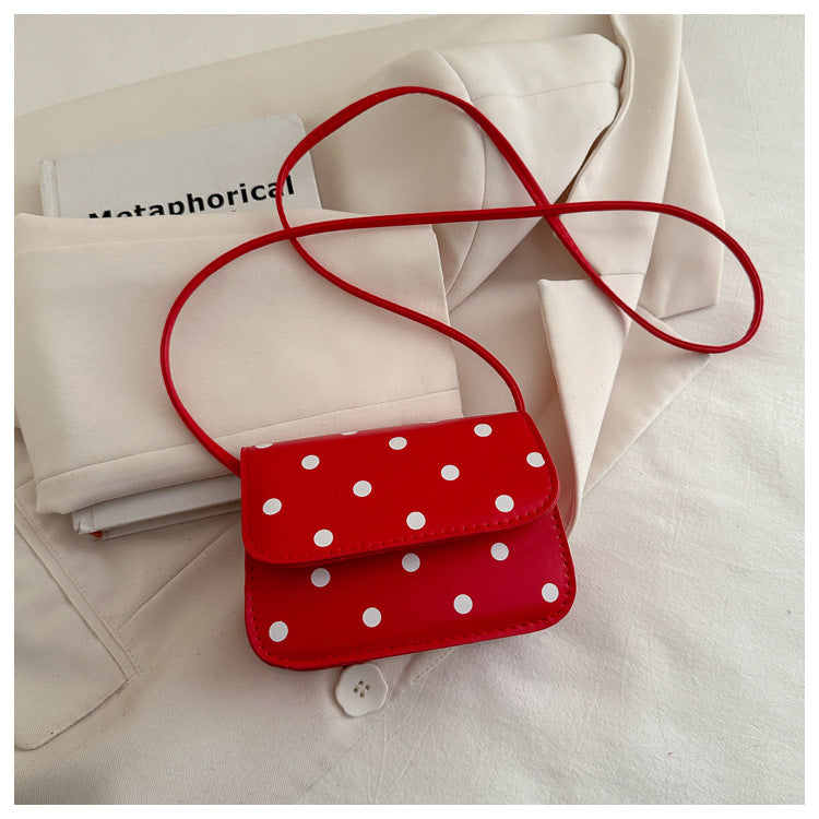 Bolso bandolera con estampado de lunares de color liso para mujer