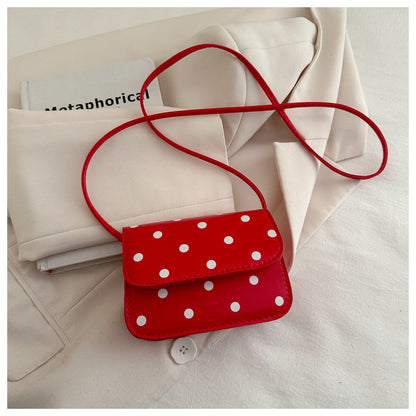 Bolso bandolera con estampado de lunares de color liso para mujer