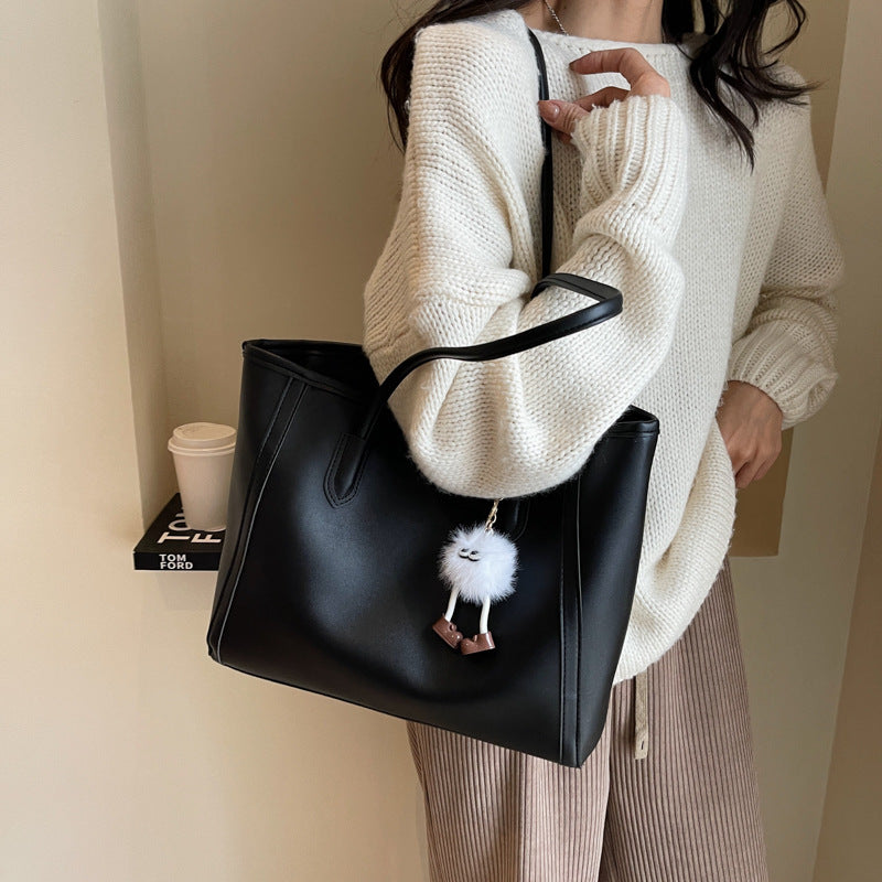 Women Casual Solid Color Large Capacity Tote Bag