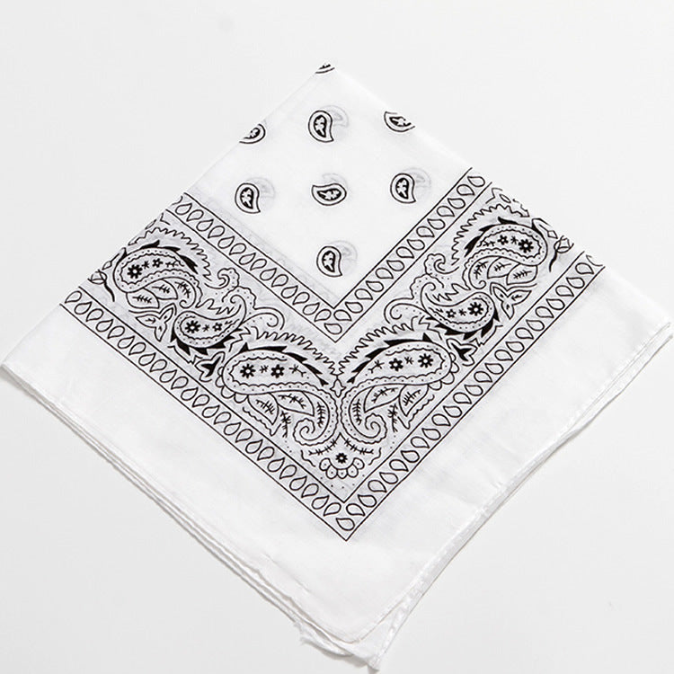 Bufanda cuadrada de algodón con estampado de anacardos para mujer, accesorio de estilo urbano