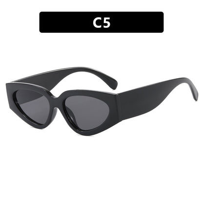 Lunettes de soleil tendance pour femmes, style chat, colorblock, avec monture en polycarbonate