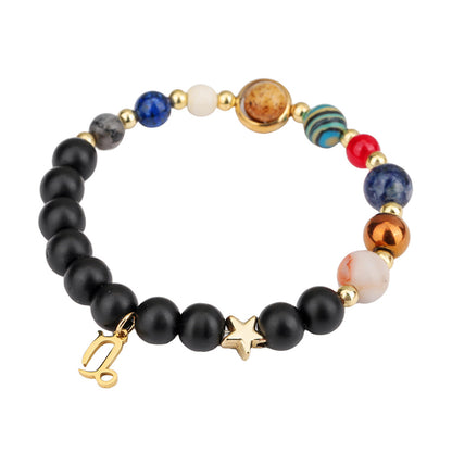 Fashion 12 Constellation Handmade Beaded Bracelet with Stainless Steel and Alloy