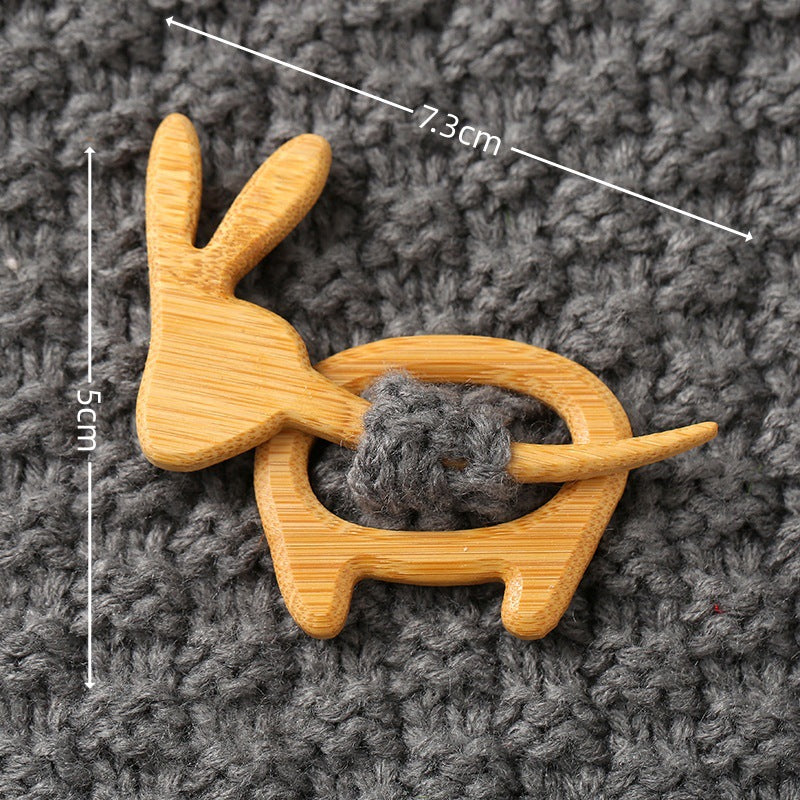 Broches en bois représentant des animaux pour la mode féminine