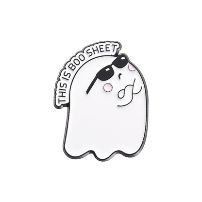 Broche fantôme d'Halloween en alliage de zinc pour femme, simple et mignonne