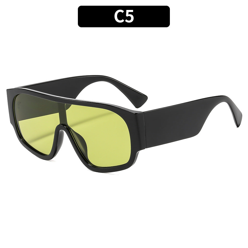 Fashion Outdoor Large Frame One-Body Lens Sunglasses
