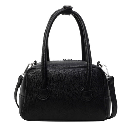 Sac à main décontracté à motif litchi de couleur unie pour femme