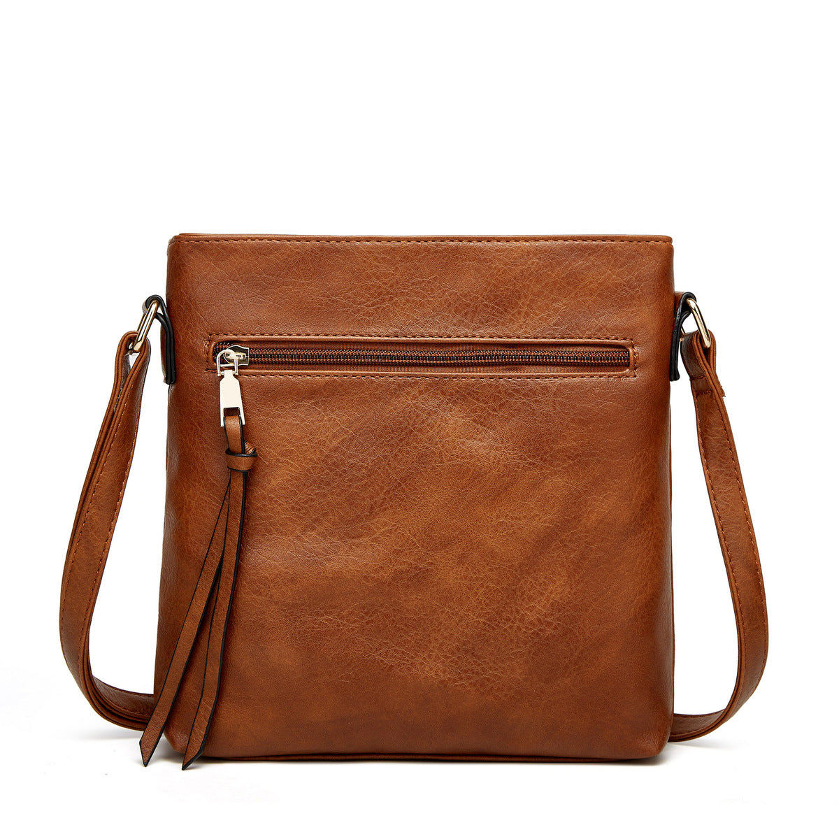 Women Autumn Retro Tassel Double Zipper Bucket Bag