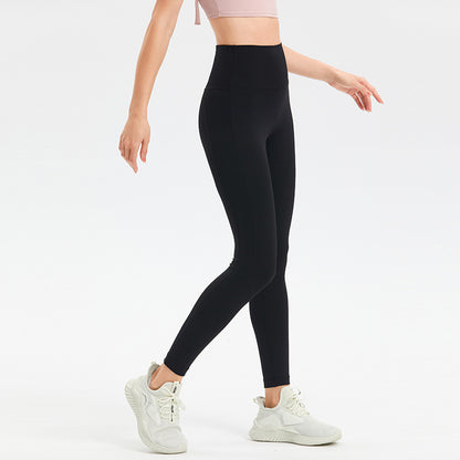Leggings de sport taille haute de couleur unie pour femmes
