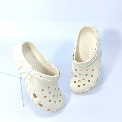 Zapatos casuales de suela gruesa con agujeros antideslizantes y colores contrastantes para mujer