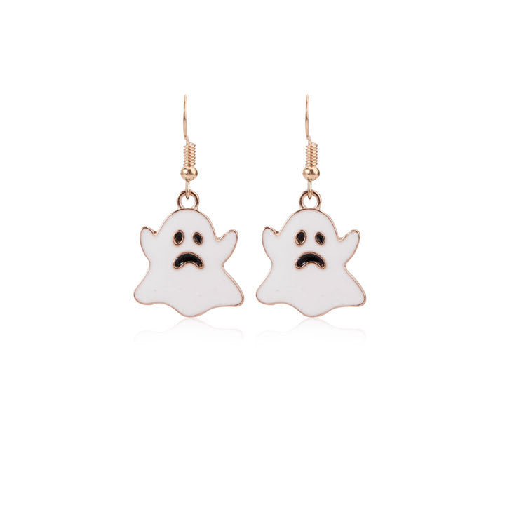 Halloween Women Funny Horror Pumpkin Ghost Earrings