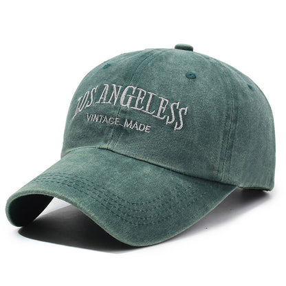 Gorra de béisbol de algodón lavado con letras bordadas