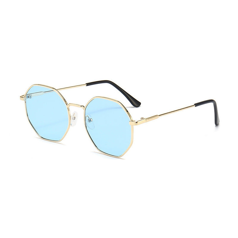 Gafas de sol clásicas retro de metal con múltiples lados