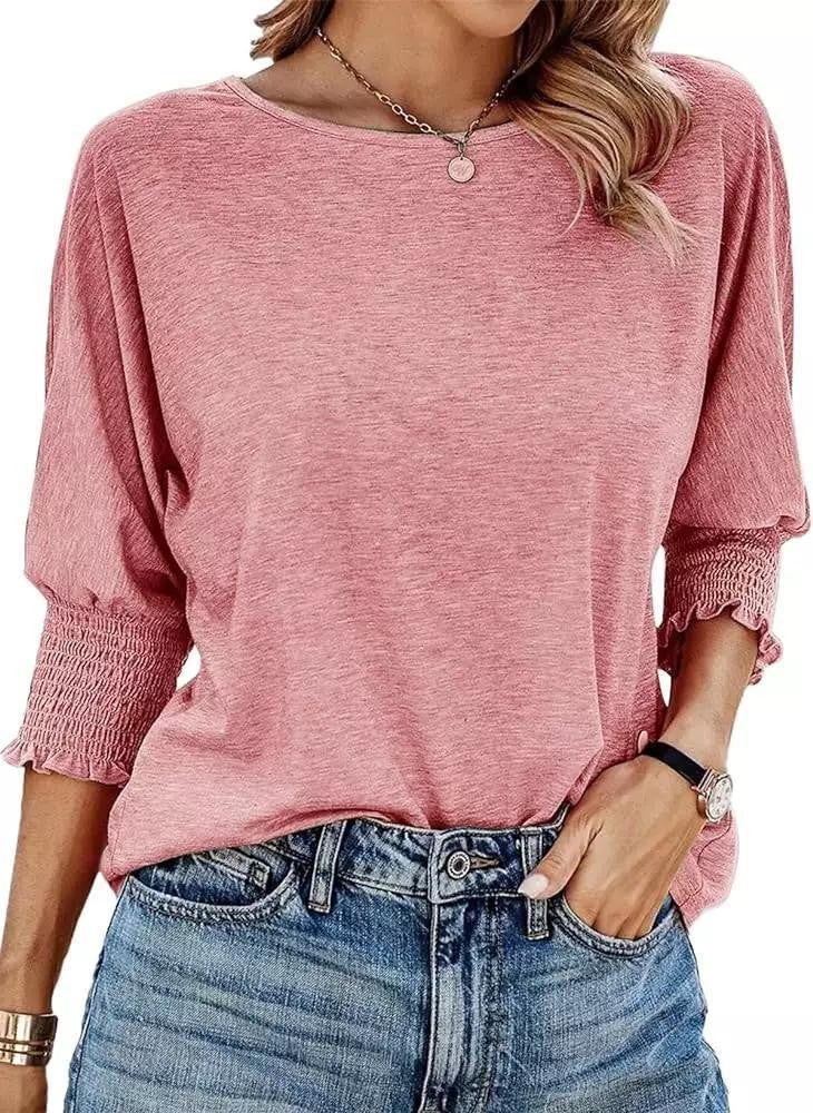 Women Casual Cotton Long-Sleeve Loose T-Shirt