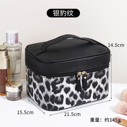 Bolsa de cosméticos de pata de gallo de moda en blanco y negro