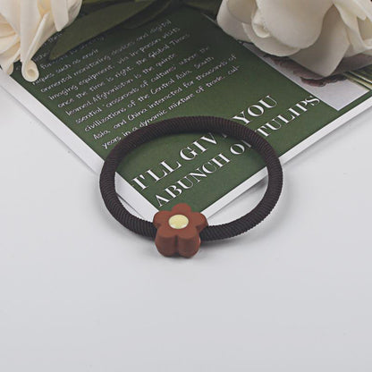 Women Fashion Solid Color High Elastic Rubber Hair Ring