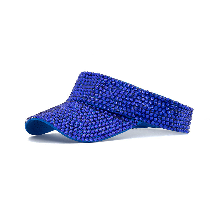 Sombrero de verano para exteriores con protección solar y diamantes de imitación