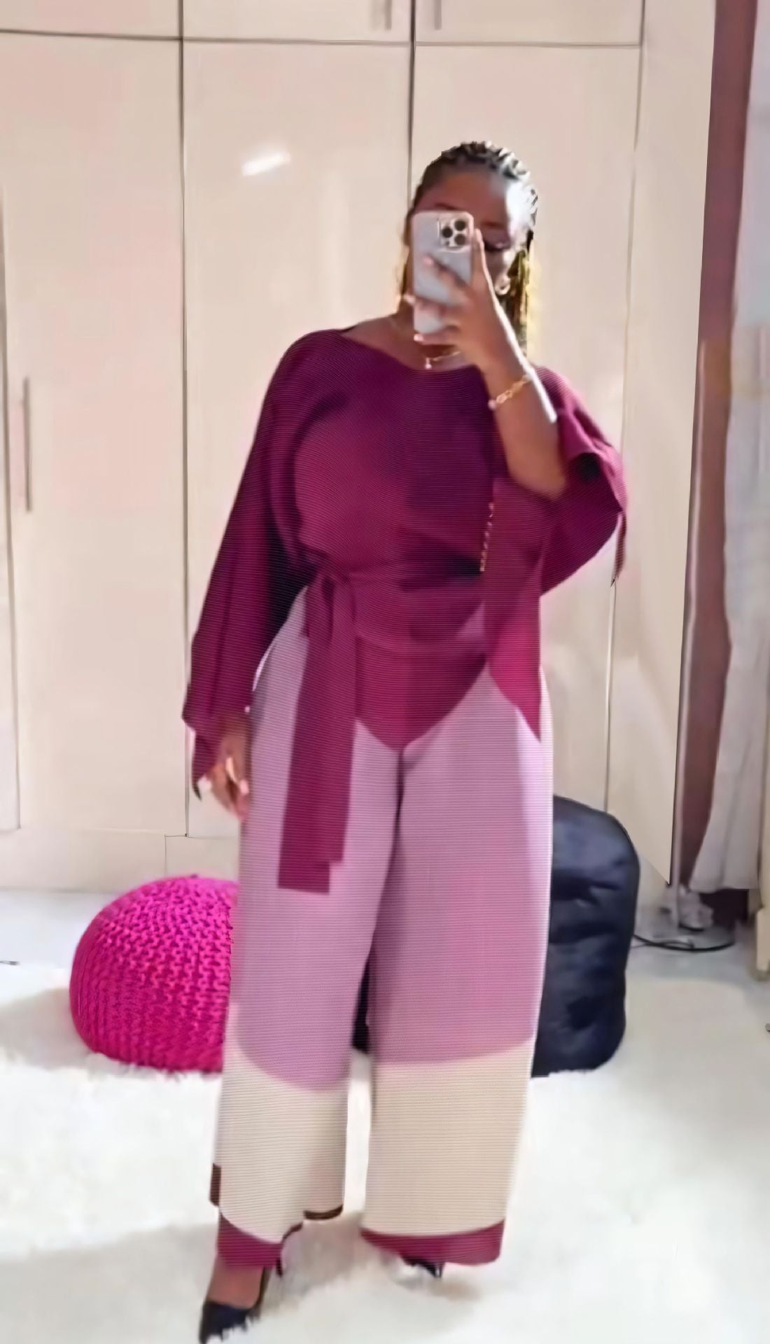 African Plus Size Women Casual Fashion Pants Set