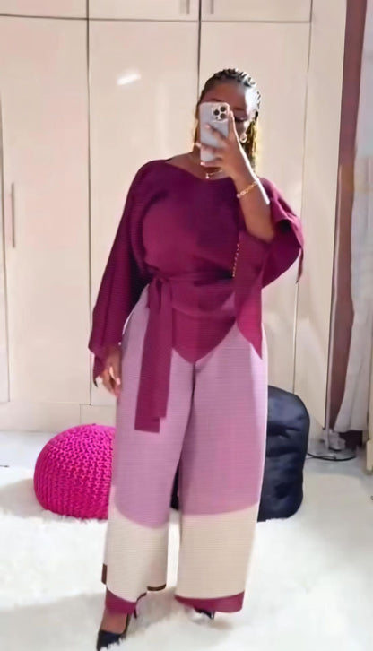 African Plus Size Women Casual Fashion Pants Set