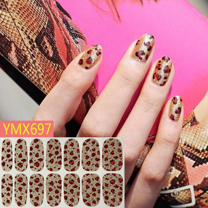 Autocollants pour ongles motif vache léopard automne et hiver