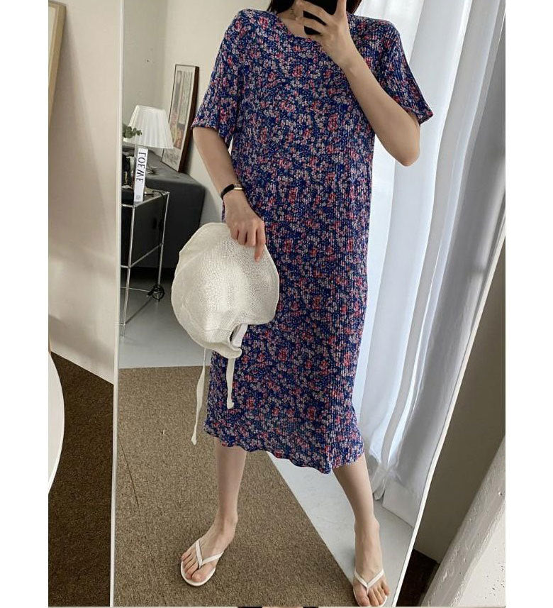Women Casual Floral Printed Short Sleeve Dress
