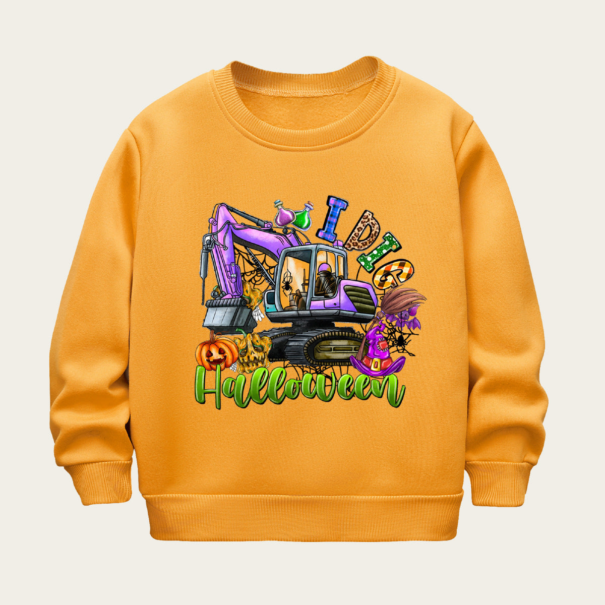 Kids Toddler Boys Girls Casual Halloween Print Fleece Sweatshirts