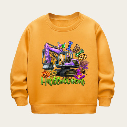 Kids Toddler Boys Girls Casual Halloween Print Fleece Sweatshirts