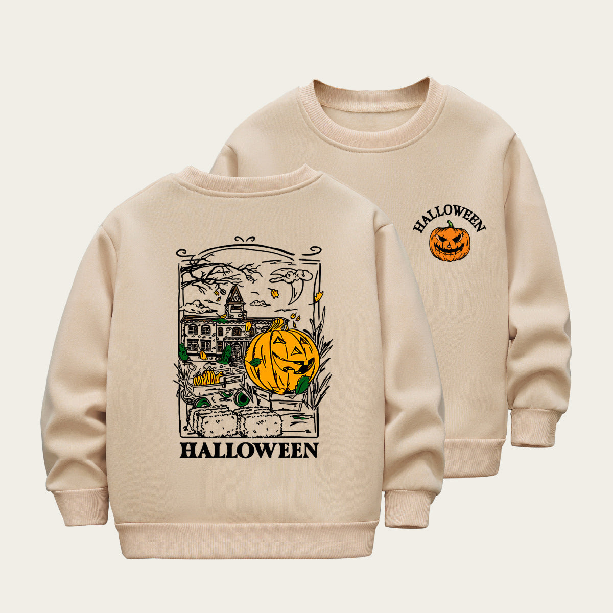 Kids Toddler Boys Girls Cartoon Print Fleece Sweatshirts