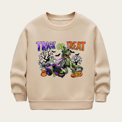 Kids Toddler Boys Girls Casual Halloween Print Fleece Sweatshirt