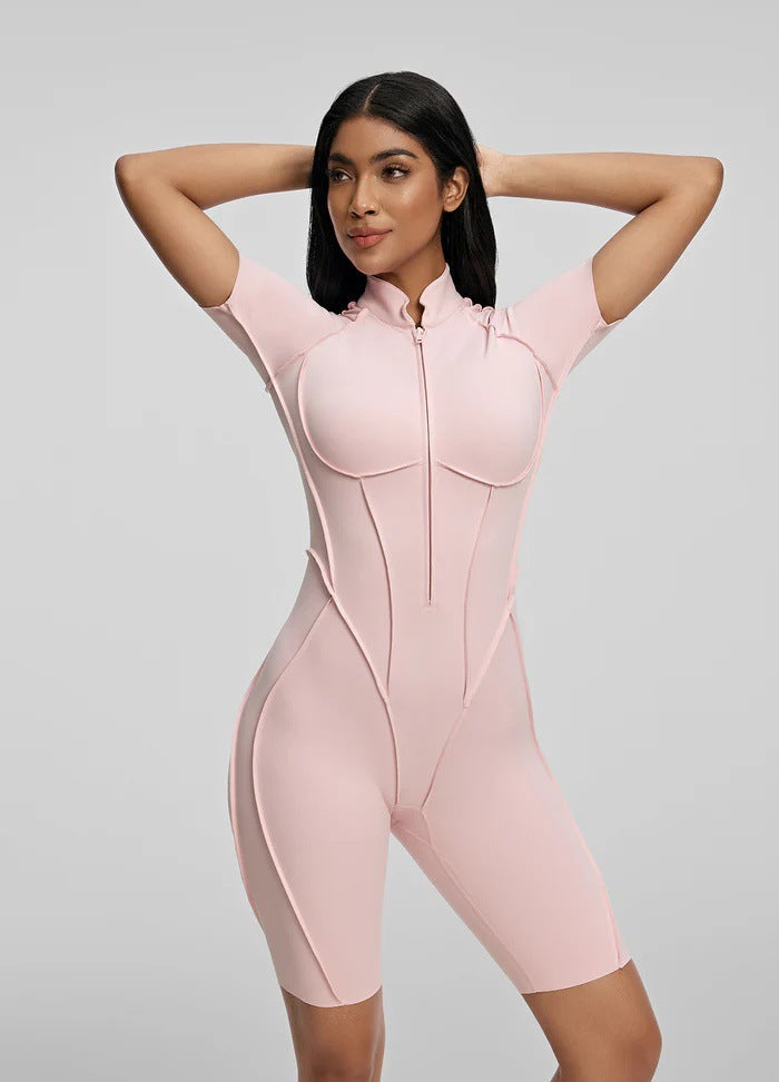 Combinaison de yoga respirante de couleur unie pour femmes