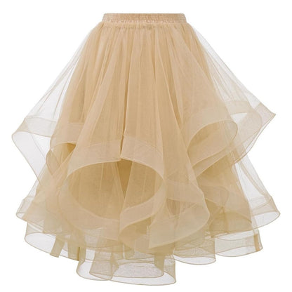 Falda plisada de malla de color sólido elegante de moda para mujer